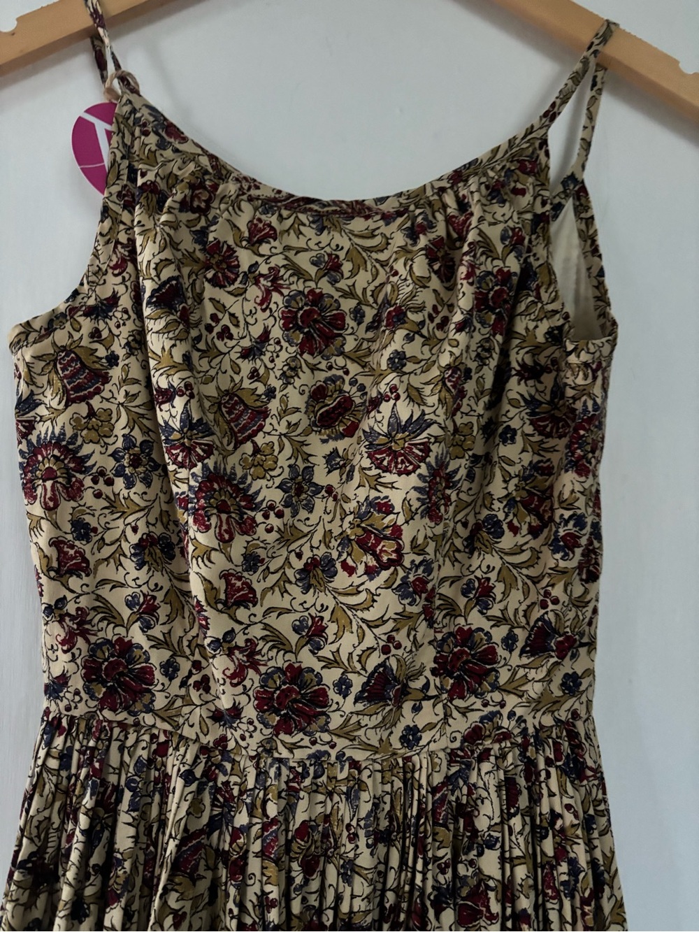 Strapless Cream Floral Summer Dress